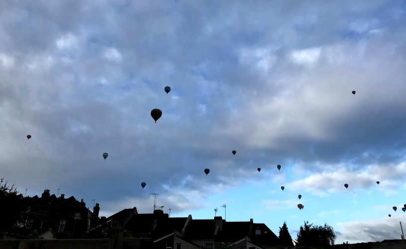 Balloons over the houses of Bristol
